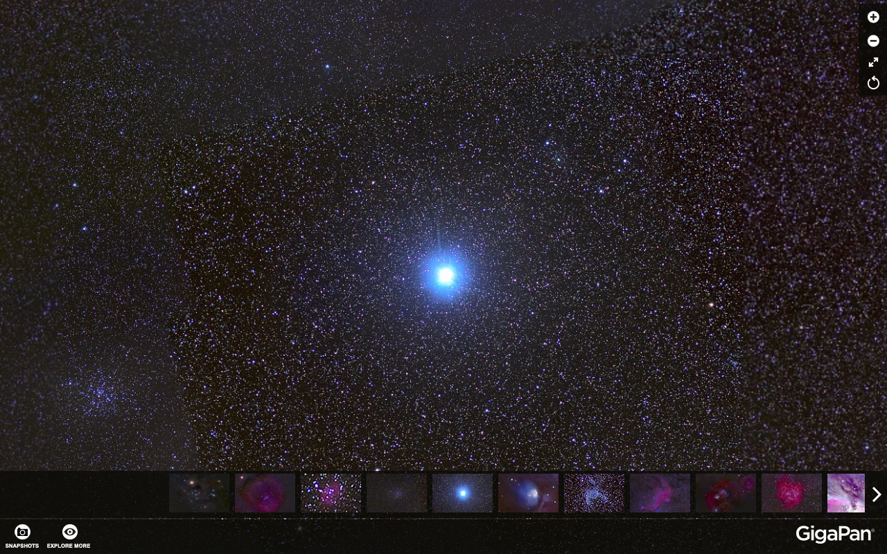 Estrella Sirio en panorámica de la Vía Láctea