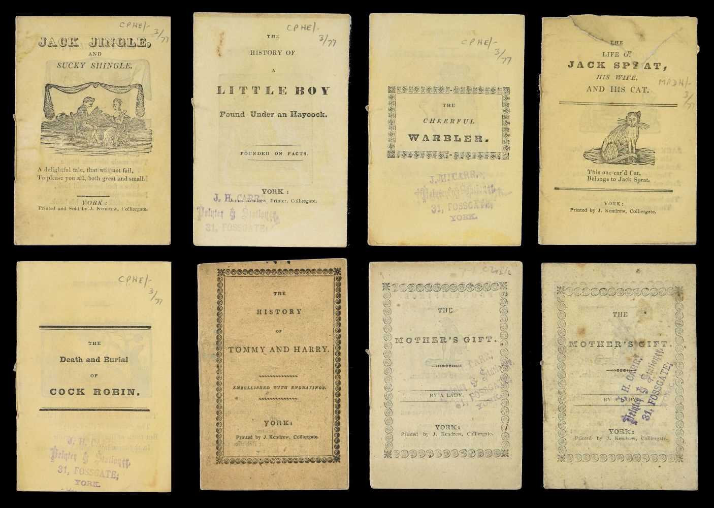 Una colección de ocho 'chapbooks' editados por James Kendrew en 1820