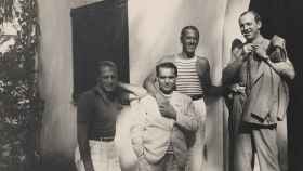 Enrique Amorím, Federico García Lorca, Juan José Amorím y el musicólogo Luis Pedro Mondino, en  Salto, Uruguay, enero o febrero de 1934. CFGL