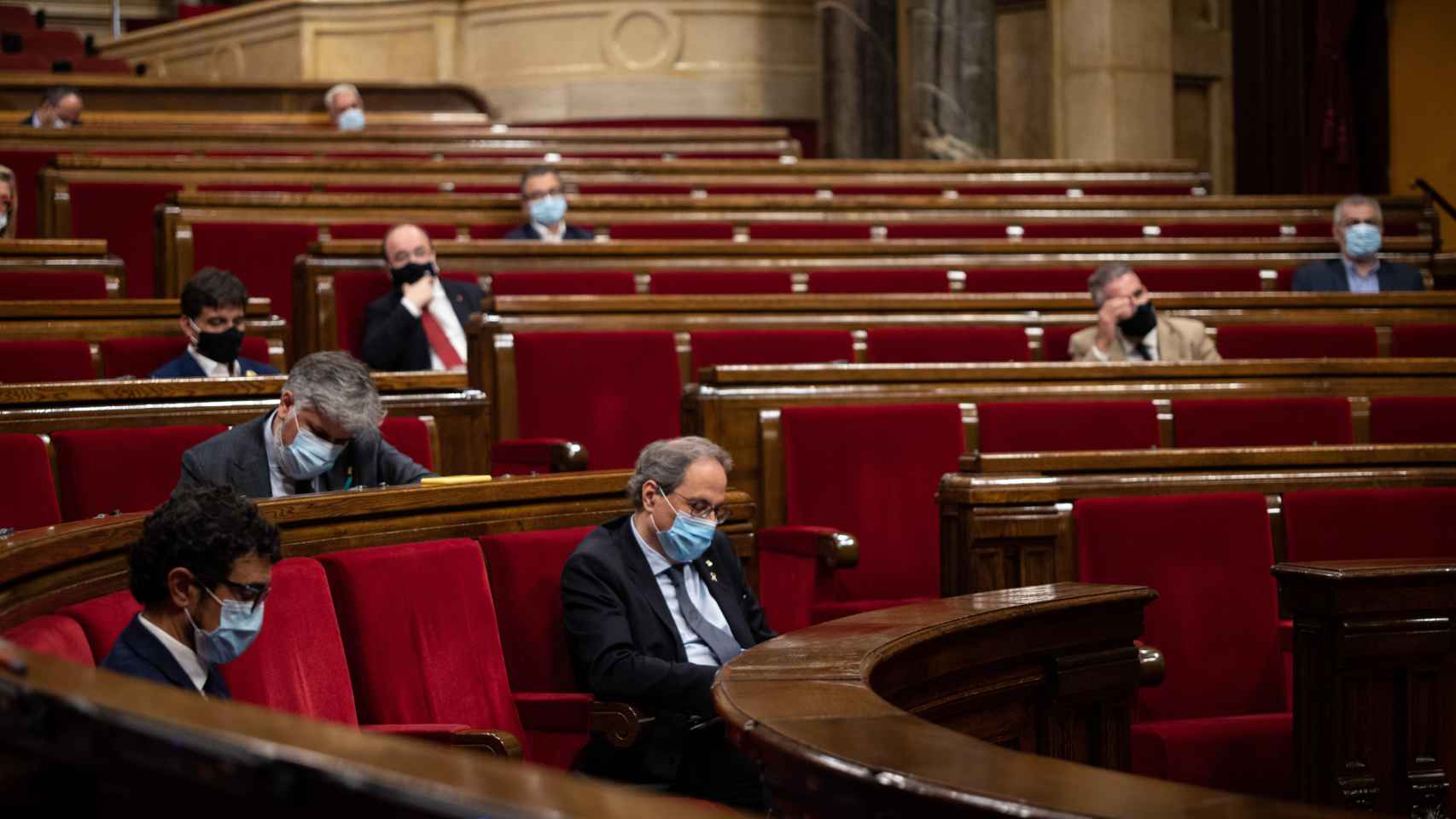 El presidente de la Generalitat, Quim Torra, durante el pleno del Parlament extraordinario sobre la monarquía / EUROPA PRESS