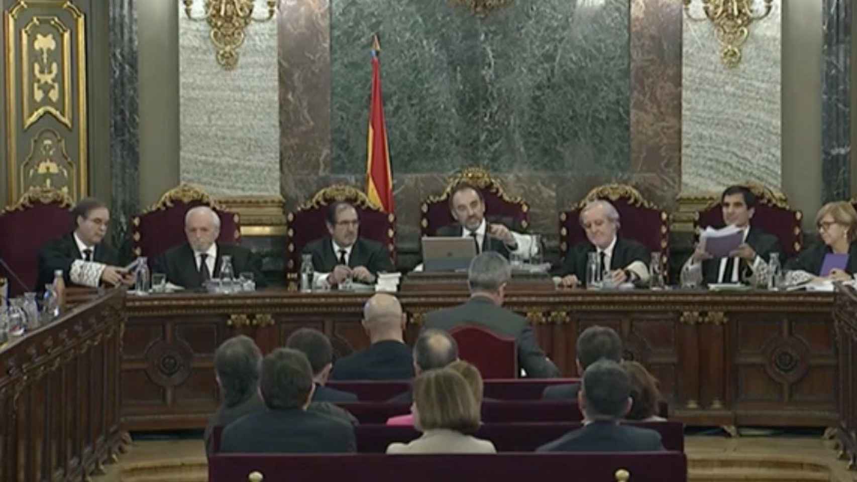 Vista de la sala del Tribunal Supremo donde se lleva a cabo el juicio por el 1-O y la DUI catalana