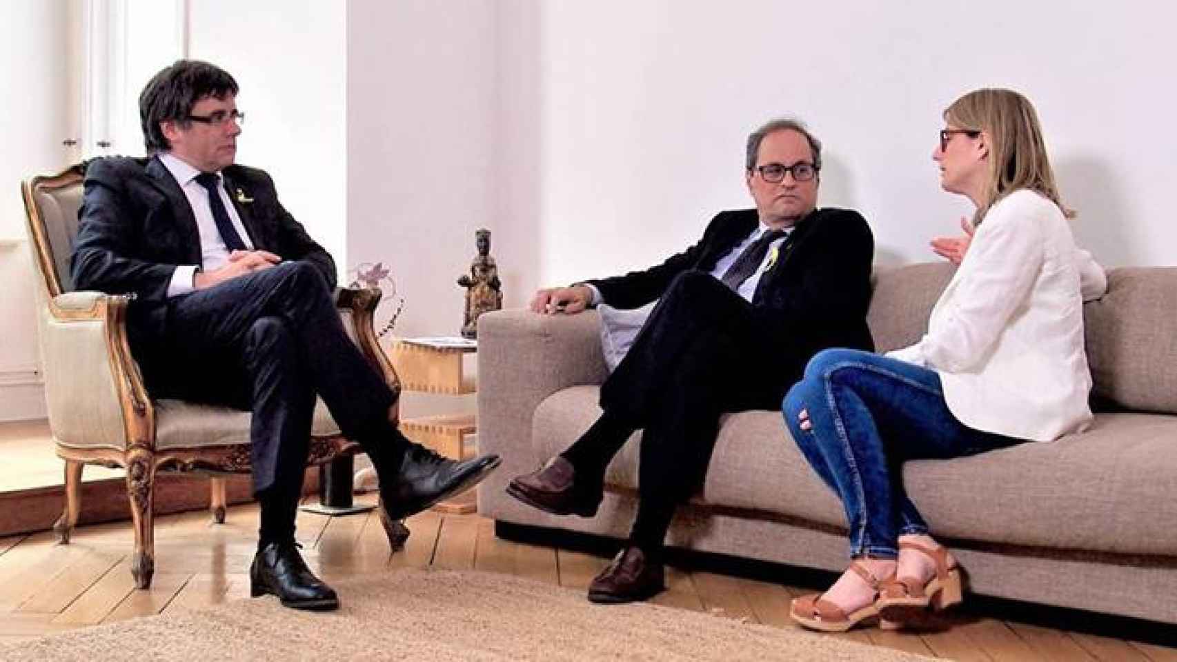 Carles Puigdemont (i), Quim Torra (c) y Elsa Artadi / EUROPA PRESS