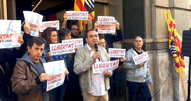 Javier Pacheco, secretario general de CCOO de Cataluña, pide la libertad de los presidentes de ANC y Òmnium Cultural tras la asamblea del sindicato en Barcelona / CG