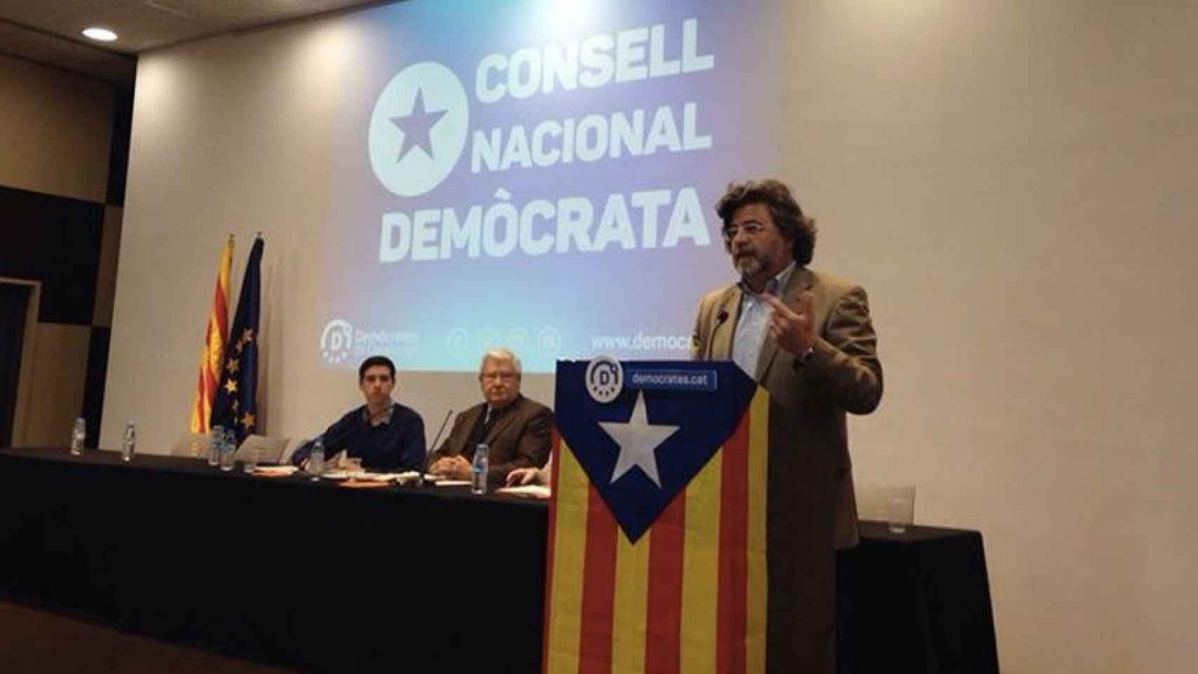 Antoni Castellà, portavoz de Demòcrates de Catalunya, en su intervención ante el Consell Nacional.