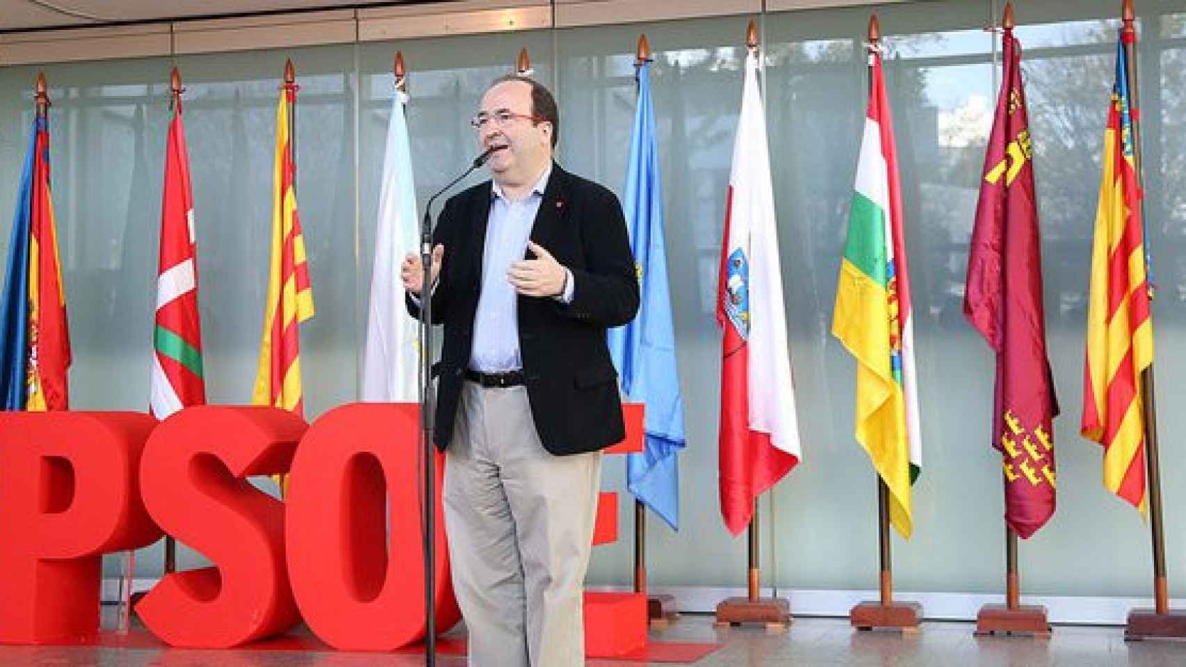 El primer secretario del PSC, Miqel Iceta, en su intervención en la Conferencia Autonómica del PSOE