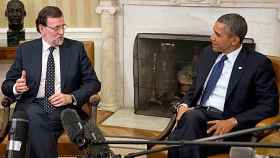El presidente del Gobierno, Mariano Rajoy, y el presidente de EEUU, Barack Obama, este lunes en la Casa Blanca