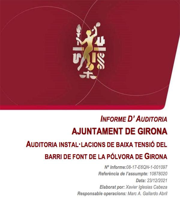 Auditoría sobre las instalaciones de la luz en el barrio de Font de la Pólvora de Girona