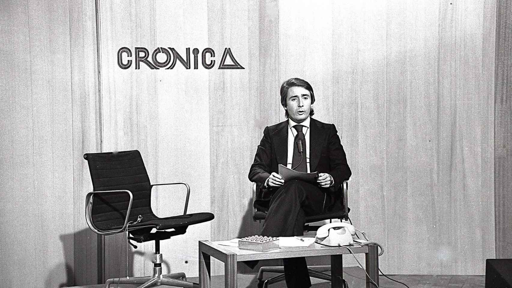Ricard Fernández Deu en TVE a finales de la década de 1970 durante un informativo en catalán