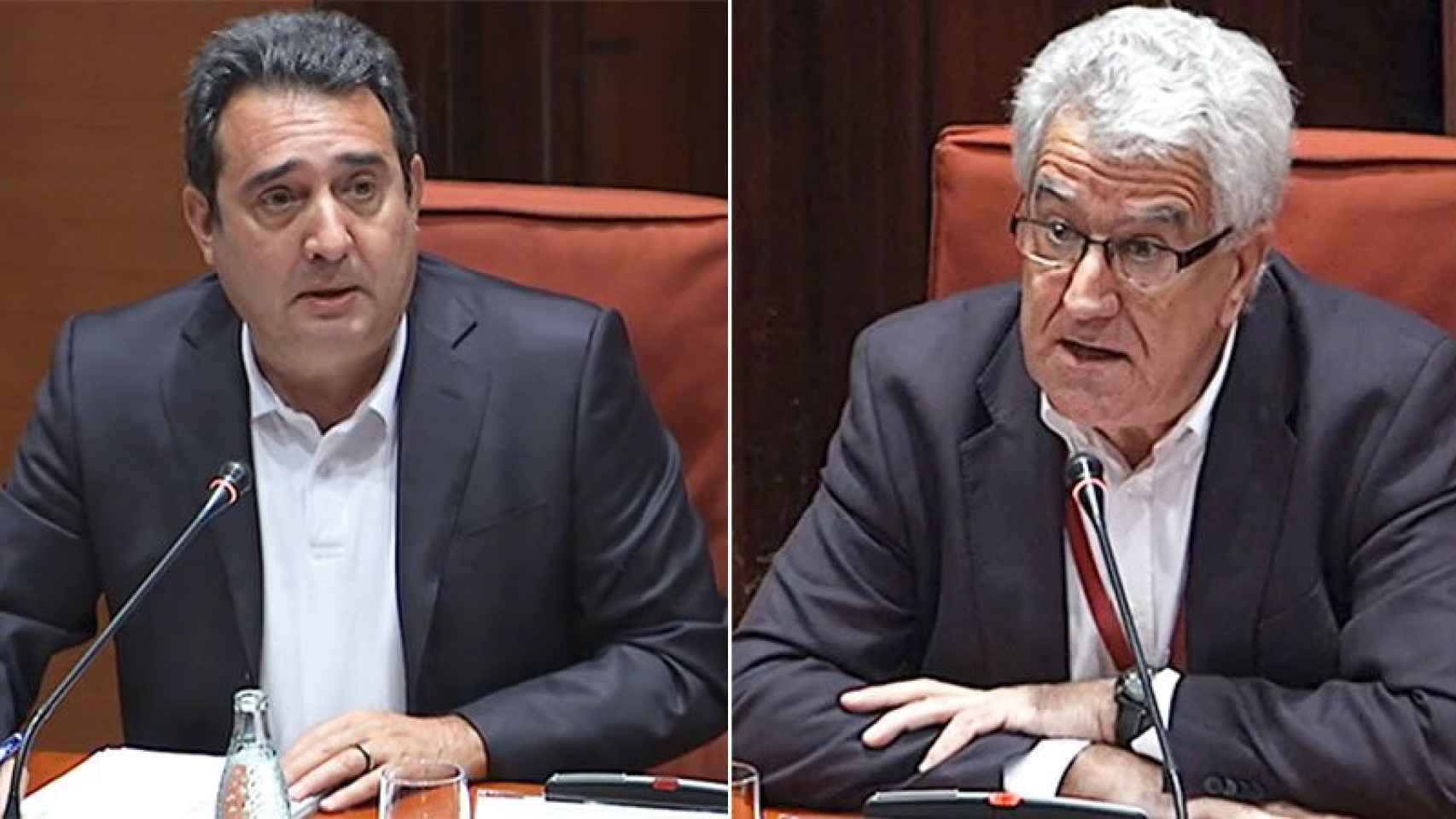 Manuel Bustos (i) y Jordi Soriano, durante su comparecencia en la comisión parlamentaria sobre corrupción política, en junio de 2015.