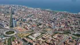 Vista aérea del 22@, zona de alquiler de oficinas de Barcelona / 22@