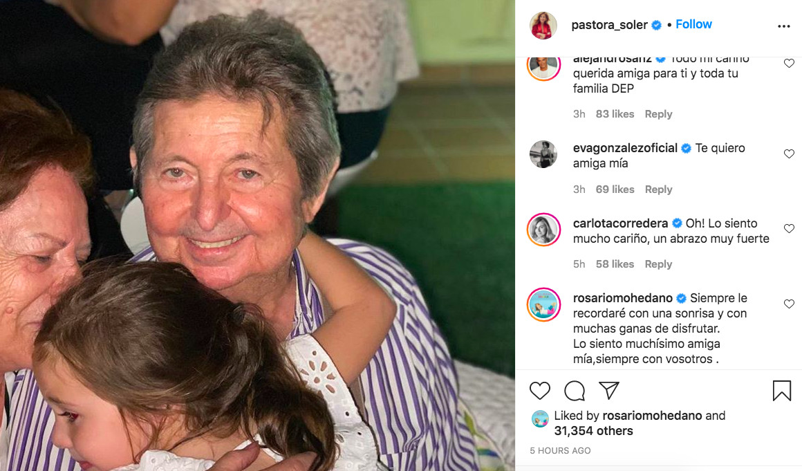 Pastora Soler comunica la muerte de su padre a través de las redes sociales / INSTAGRAM
