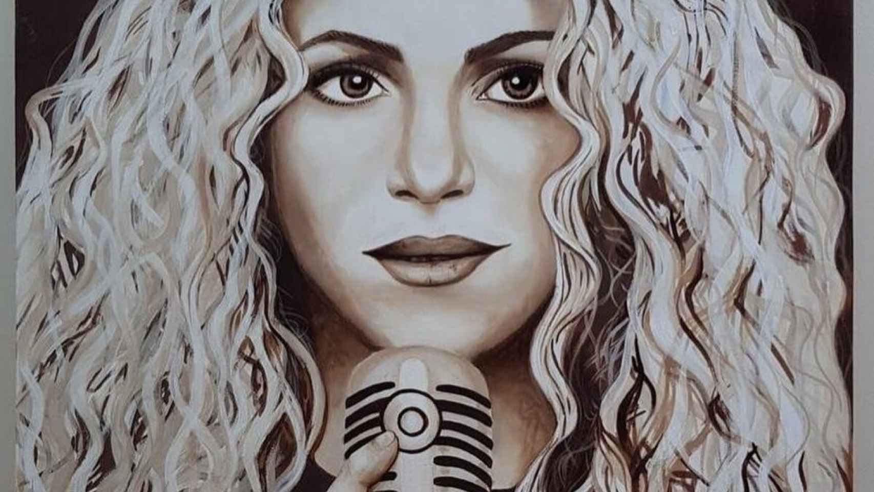 Retrato de Shakira en café