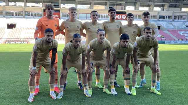 El once titular del Barça, durante la derrota contra la SD Logroñés / FCB