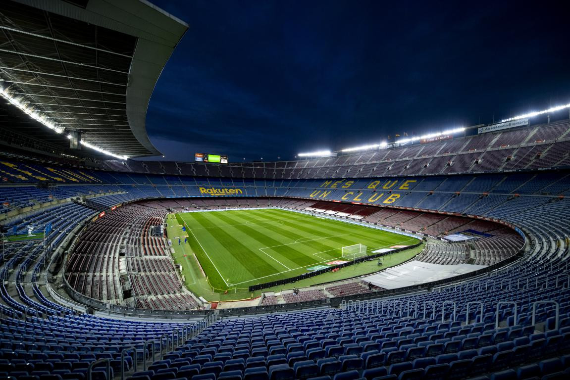 Una imagen del Camp Nou vacío, antes del estreno en Liga del Barça ante la Real Sociedad / FCB