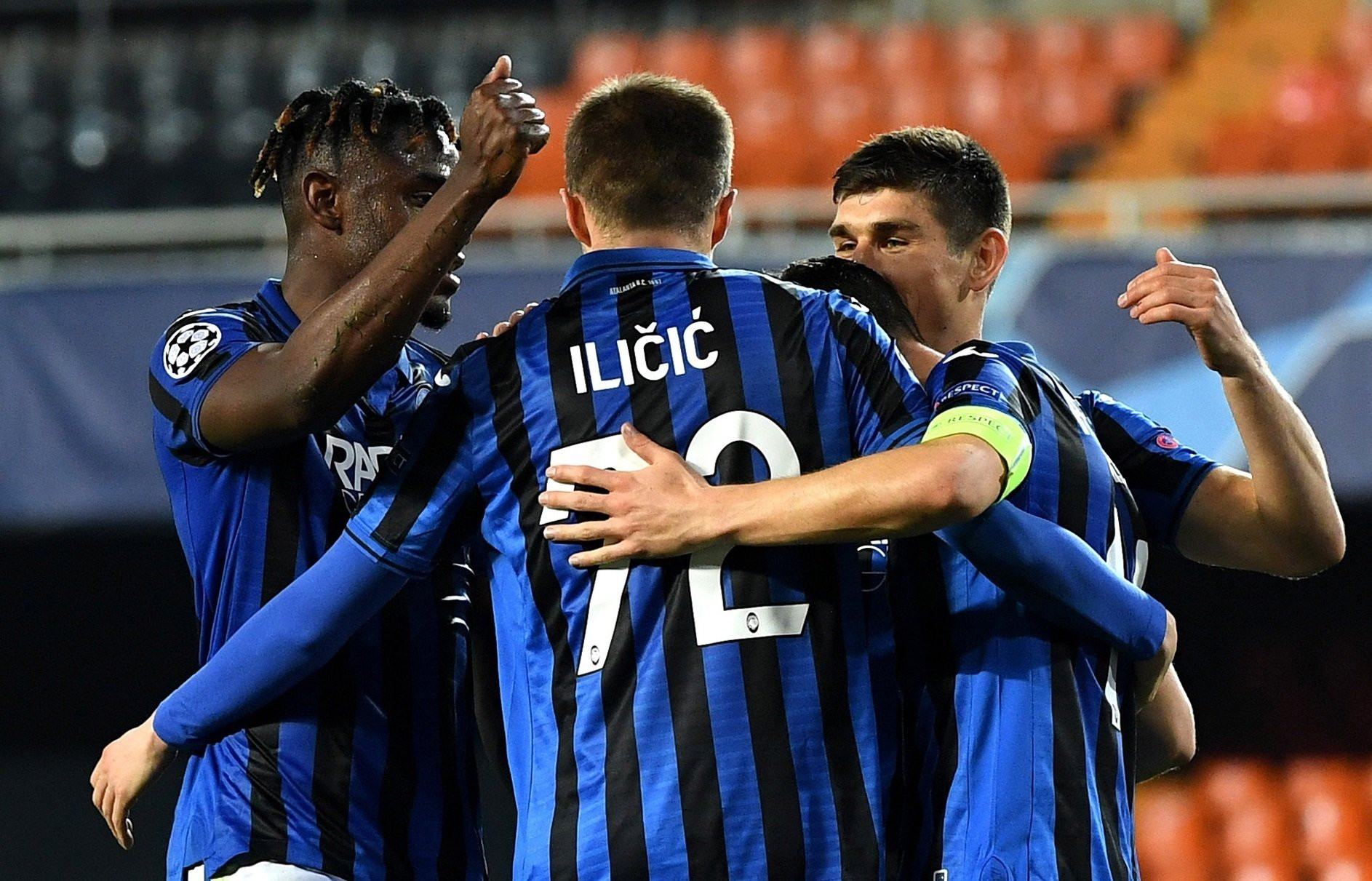 Los jugadores del Atalanta celebran un gol de Ilicic / EFE