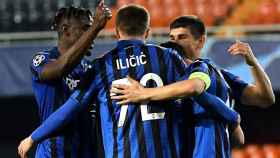 Los jugadores del Atalanta celebran un gol de Ilicic / EFE