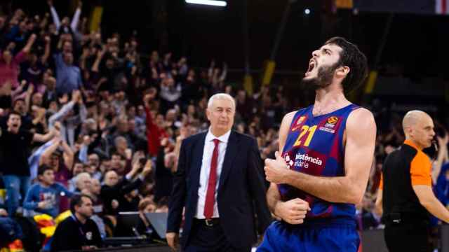 Abrines, celebrando el triunfo ante el Estrella Roja | FCB