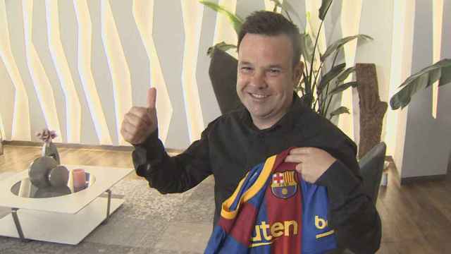 José Elías con la camiseta del Barça / RTVE