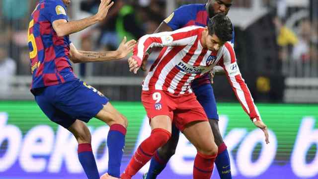 Álvaro Morata en el partido contra el Barça / EFE