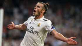 Gareth Bale celebra su gol con el Real Madrid frente a la Roma antes de recibir al Espanyol / EFE