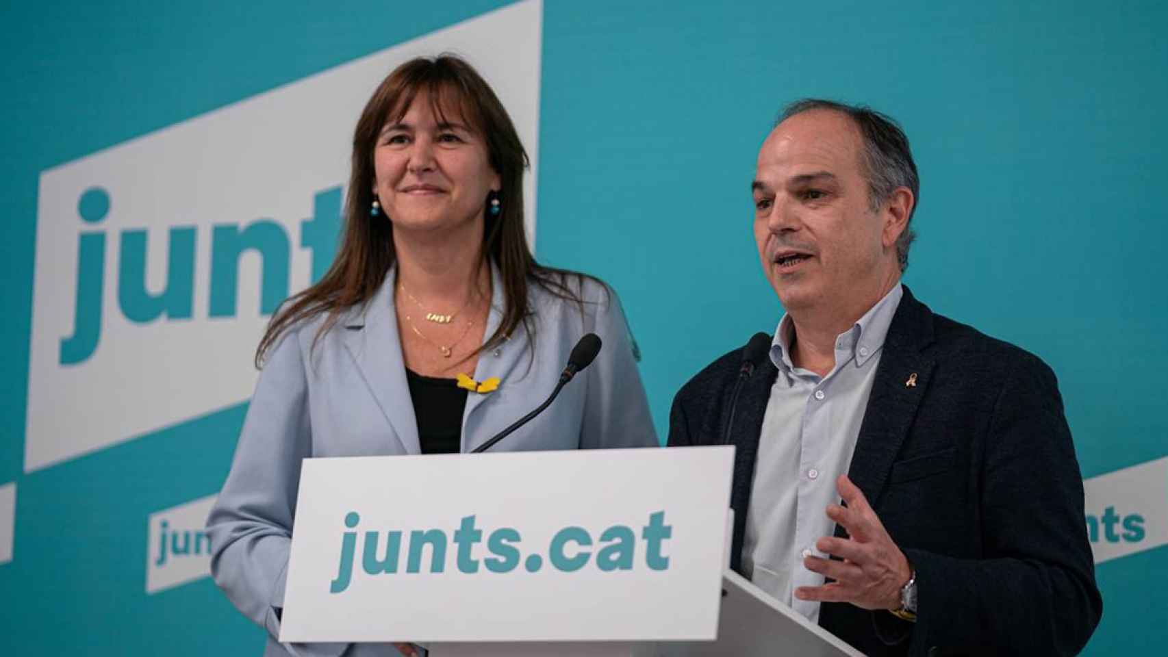 Laura Borràs y Jordi Turull, presidenta y secretario general de Junts per Catalunya (JxCat)
