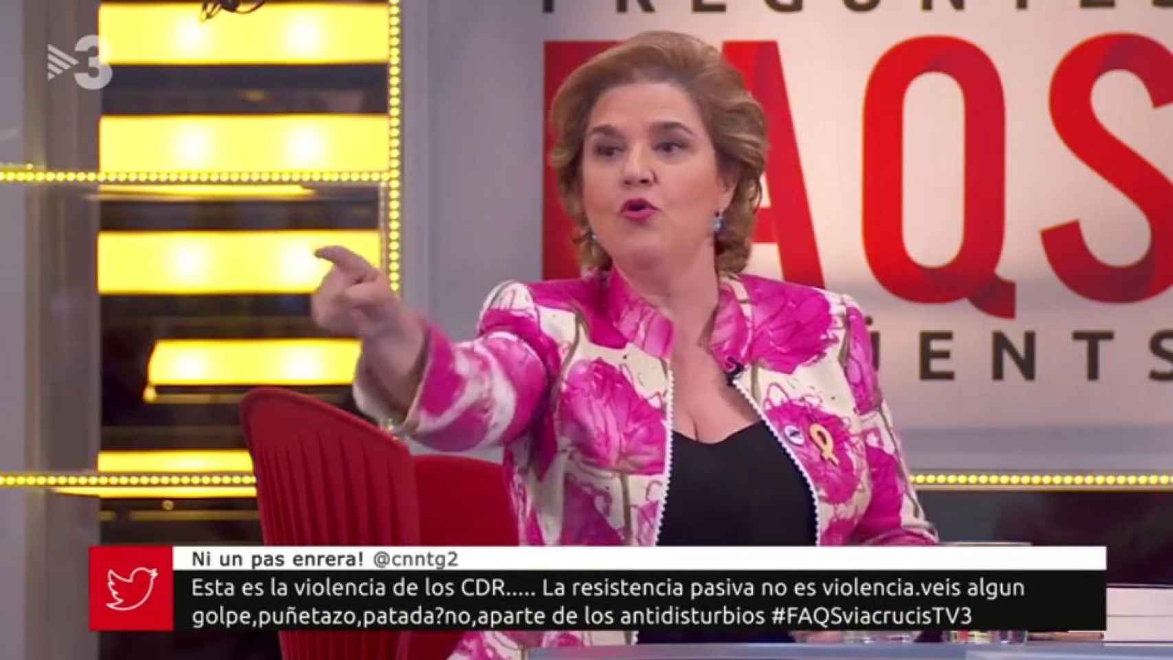 Pilar Rahola en el programa FAQS de TV3 / CG