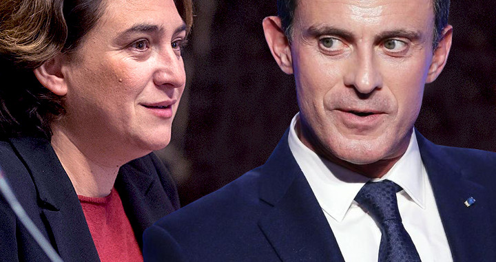 La alcaldesa Ada colau y el candidato Manuel Valls / CG