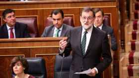 El presidente del Gobierno, Mariano Rajoy, durante la sesión de control del Ejecutivo en el pleno del Congreso / EP
