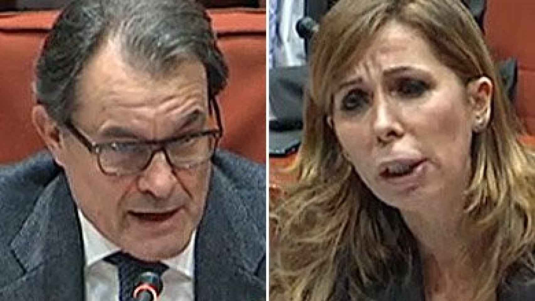 Artur Mas y Alicia Sánchez-Camacho, durante la comparecencia del primero en la 'comisión Pujol'