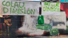 Imagen del mural contra la Guardia Urbana pintado por Martz en el parque de las Tres Chimeneas / CG