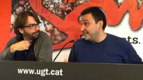 El presidente de UGT de Cataluña, Matías Carnero (d), junto al secretario general del sindicato, Camil Ros (i), en una imagen de archivo / CG