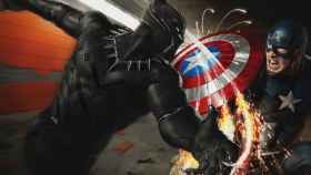 Black Panther luchando contra Capitán América / MARVEL