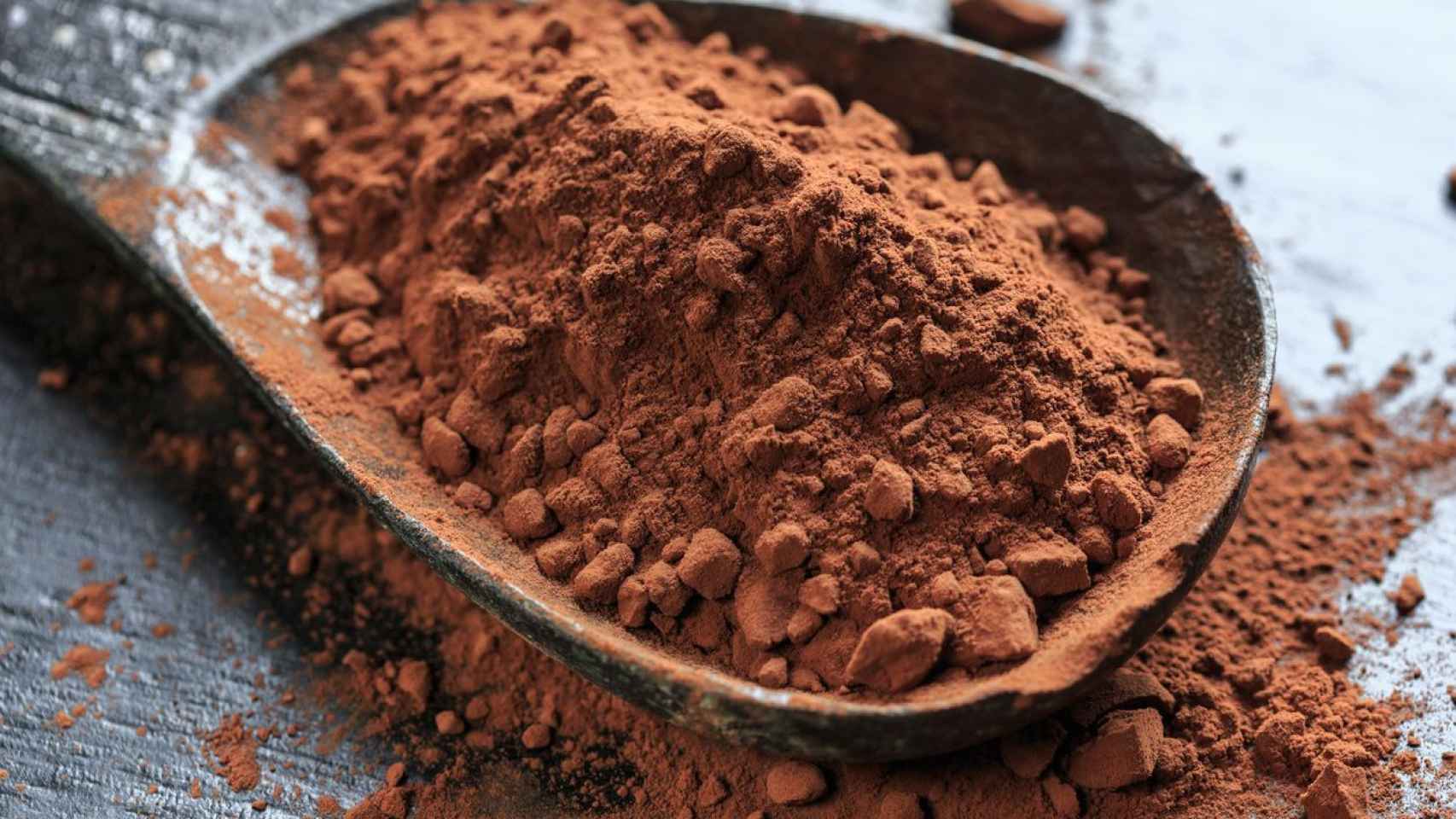 Una foto de archivo de cacao en polvo