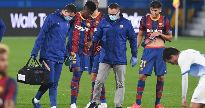 Igor Gomes se lesiona y tiene que abandonar el encuentro / FC Barcelona