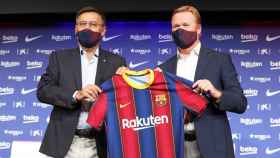 Josep Maria Bartomeu y Ronald Koeman en la presentación del holandés / FC Barcelona