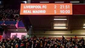 La goleada recibida por el Liverpool frente al Real Madrid en Anfield / EFE