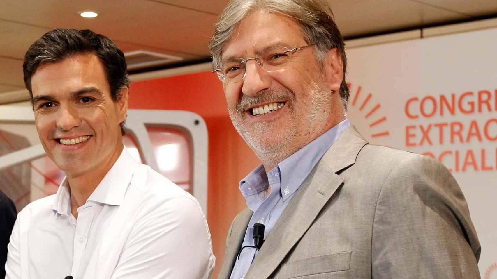 Pedro Sánchez y José Antonio Pérez Tapias