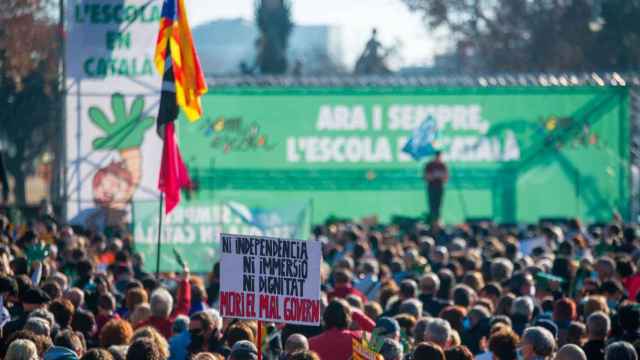 Una manifestación en defensa de la inmersión lingüística escolar obligatoria en catalán / EP