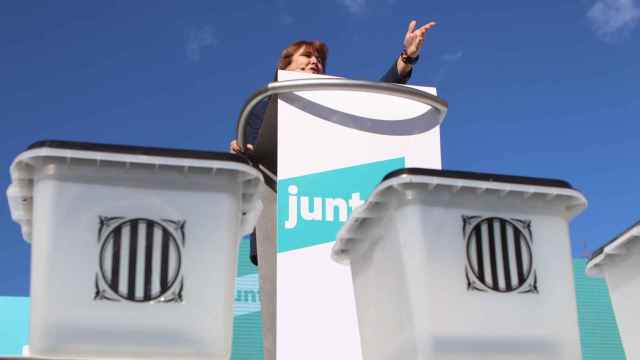 Laura Borràs, candidata de JxCat, en un acto electoral / EP