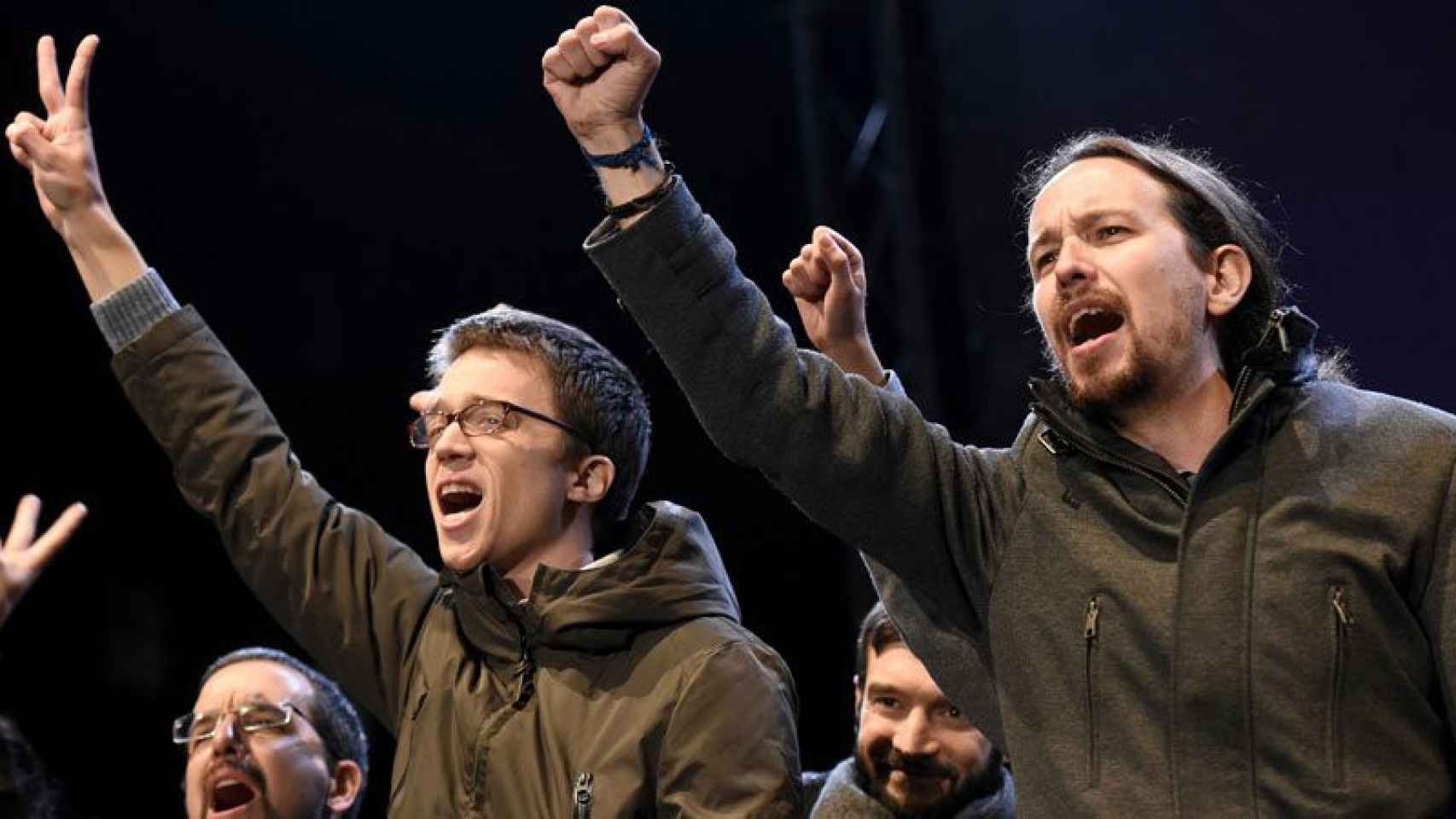 Íñigo Errejón y Pablo Iglesias, en un acto de Podemos.