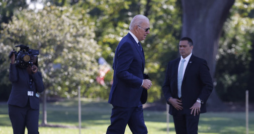 El presidente de Estados Unidos, Joe Biden, en los jardines de la Casa Blanca este viernes / EFE