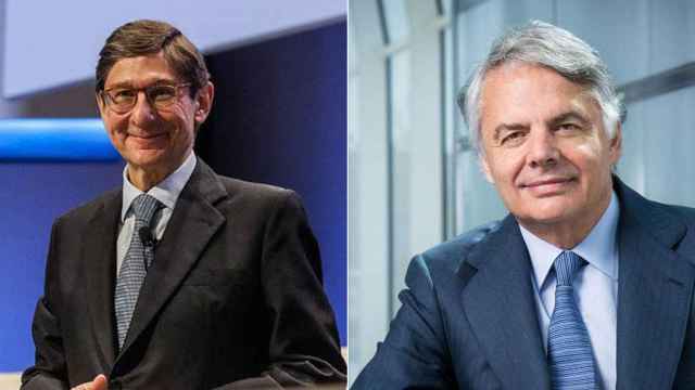 El presidente de Caixabank, José Ignacio Goirigolzarri, y el de Mutua Madrileña, Ignacio Garralda / EFE