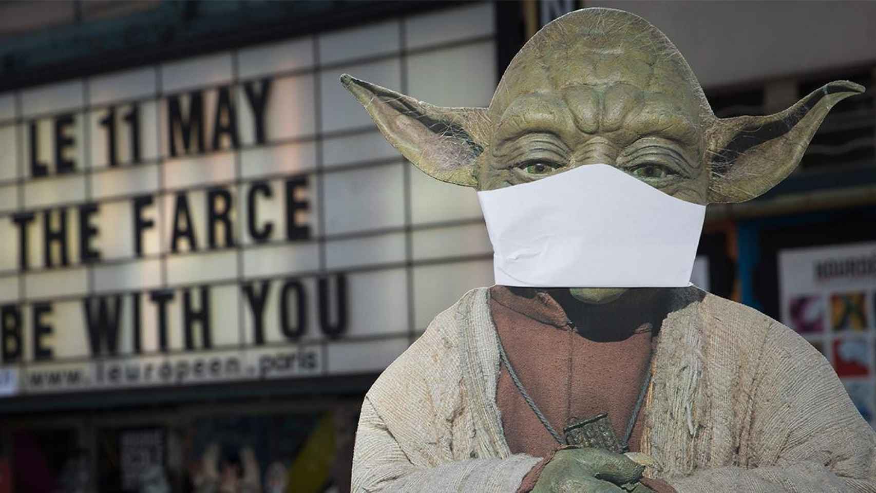 El maestro Yoda con una mascarilla por el coronavirus / EP