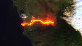Imagen desde el espacio de la lava del volcán de La Palma / Agencia Espacial Europea