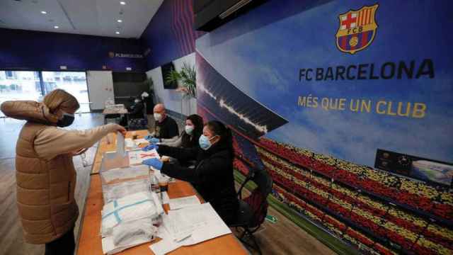 El Auditorio del FC Barcelona, en distrito de Les Corts, fue una mesa electoral para las elecciones del Parlament | EFE