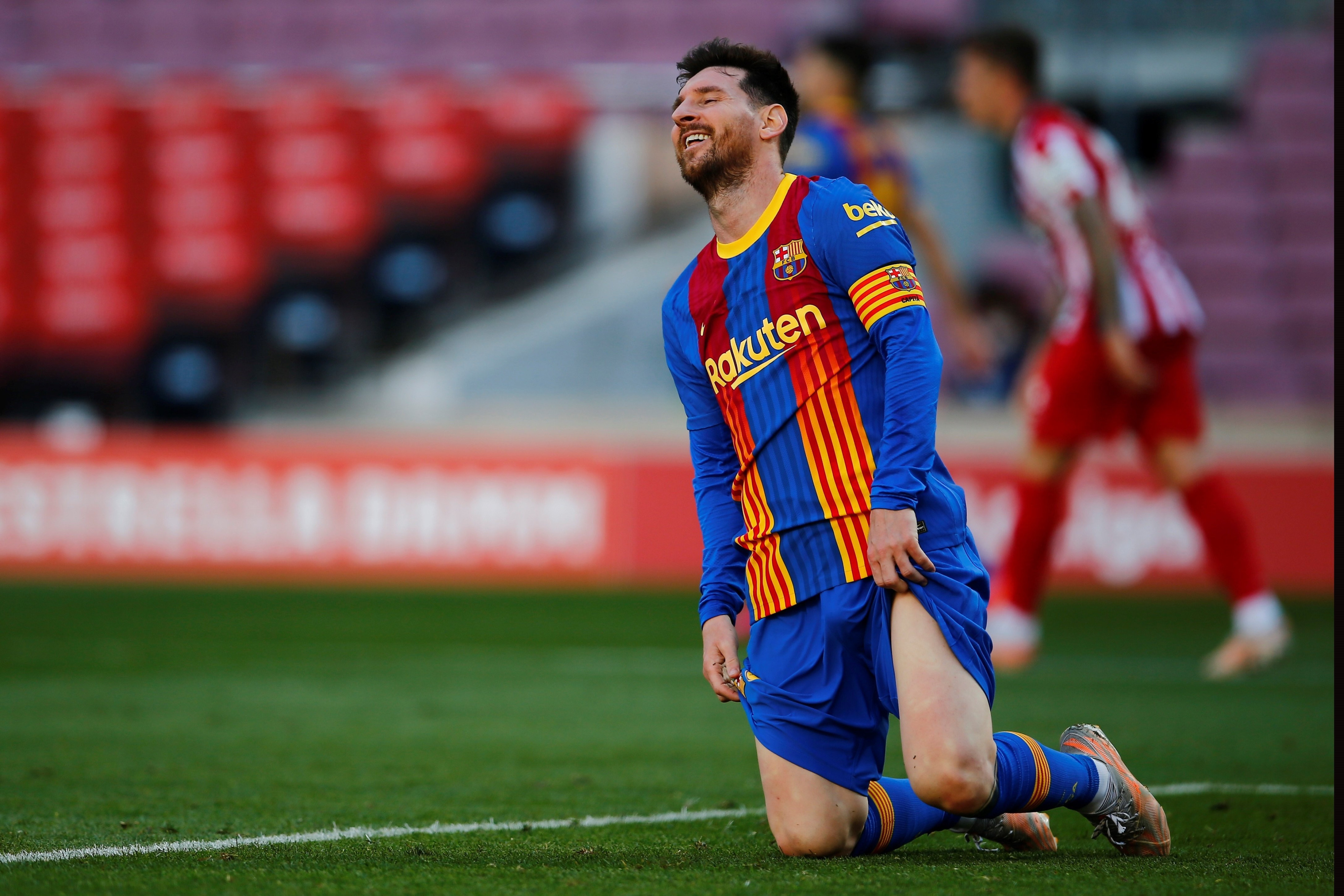 Leo Messi, lamentando el empate ante el Atlético de Madrid | EFE