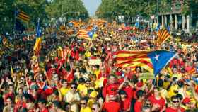 Imagen de una manifestación independentista durante una Diada de Cataluña el 11 de septiembre / EFE