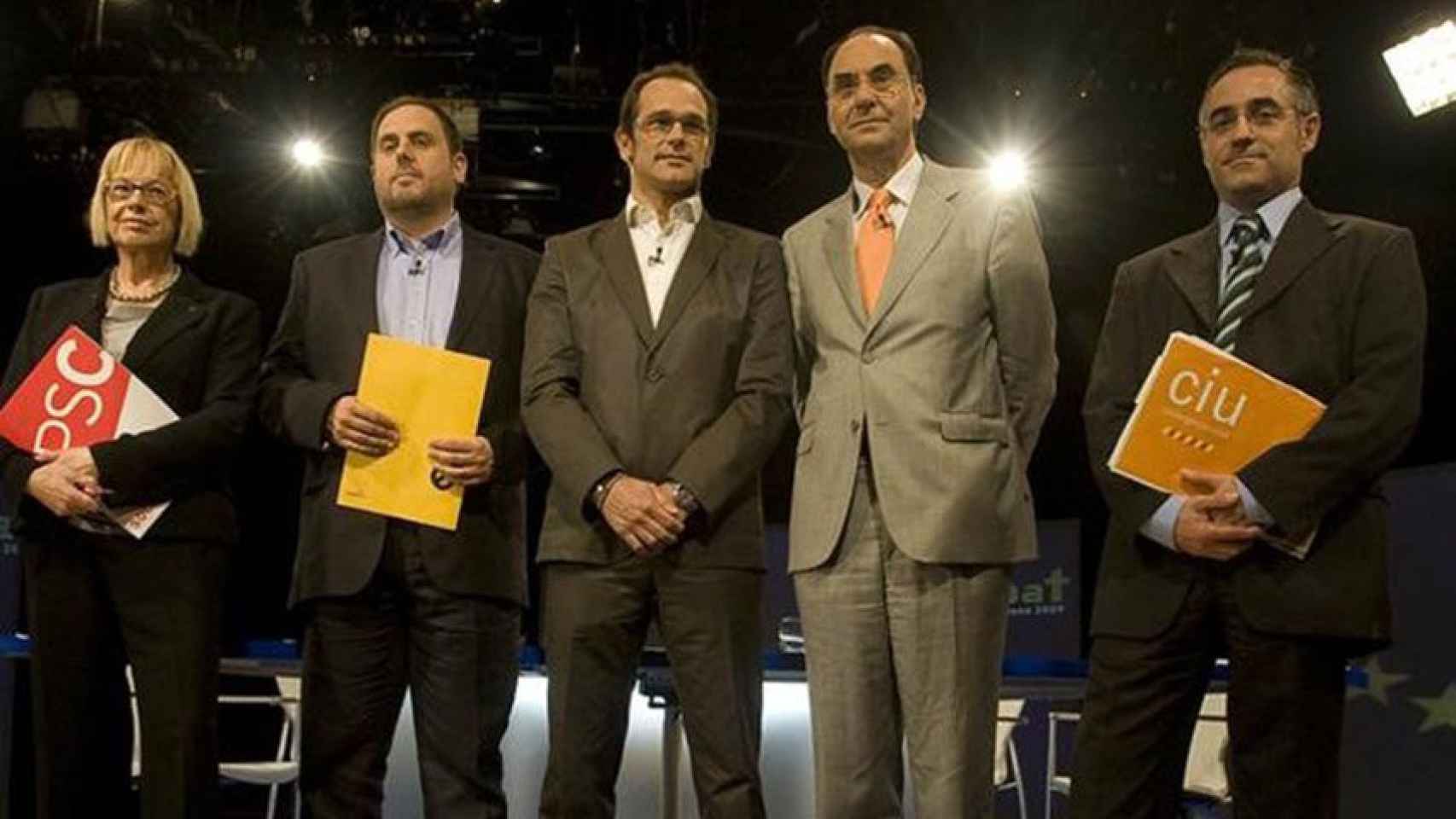 Maria Badia, Oriol Junqueras, Raül Romeva, Aleix Vidal-Quadras y Ramon Tremosa, eurodiputados catalanes