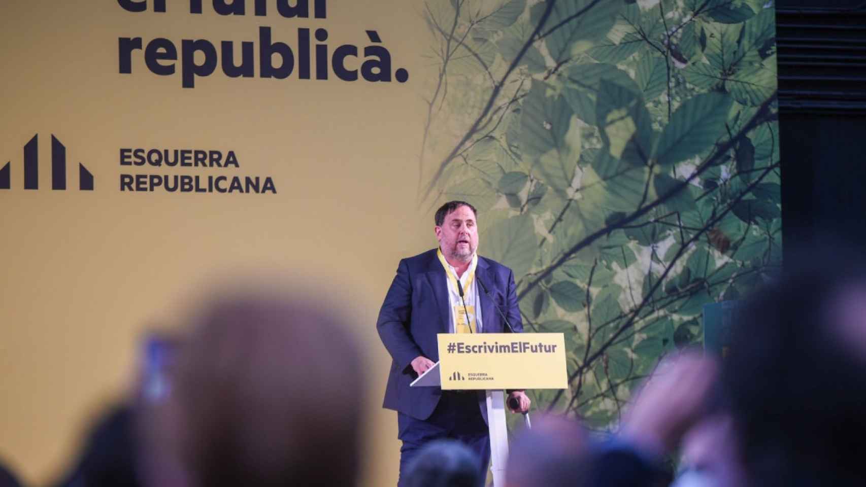 El líder de ERC, Oriol Junqueras, en su discurso en la Conferencia Nacional del partido / EP