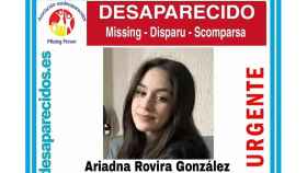 Ariadna Rovira González, la menor de 15 años desparecida desde el martes en Mataró / SOS DESAPARECIDOS
